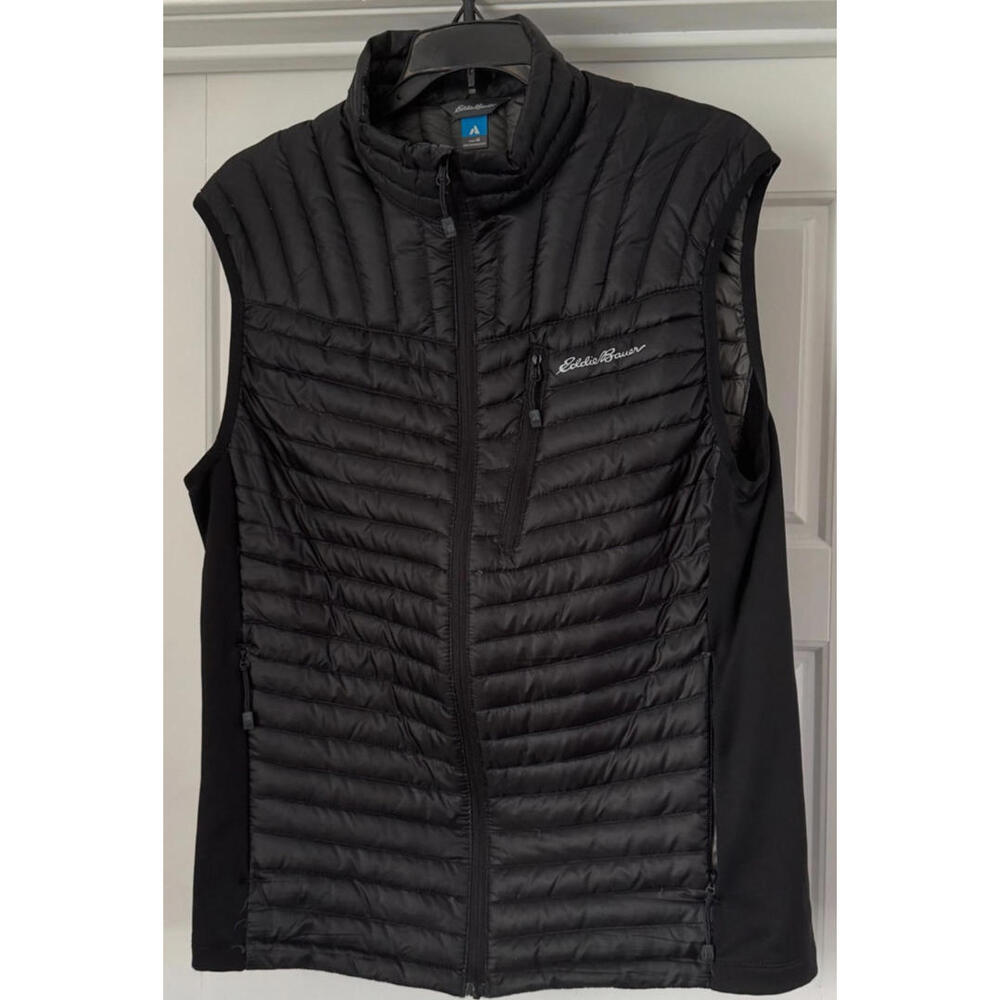 Eddie Bauer First Ascent Vest Men's Black Size M Goose Down 800 StormDown
